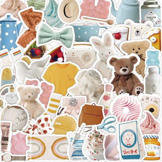 50 PCS Waterproof Bear Notebook Skateboard Stickers