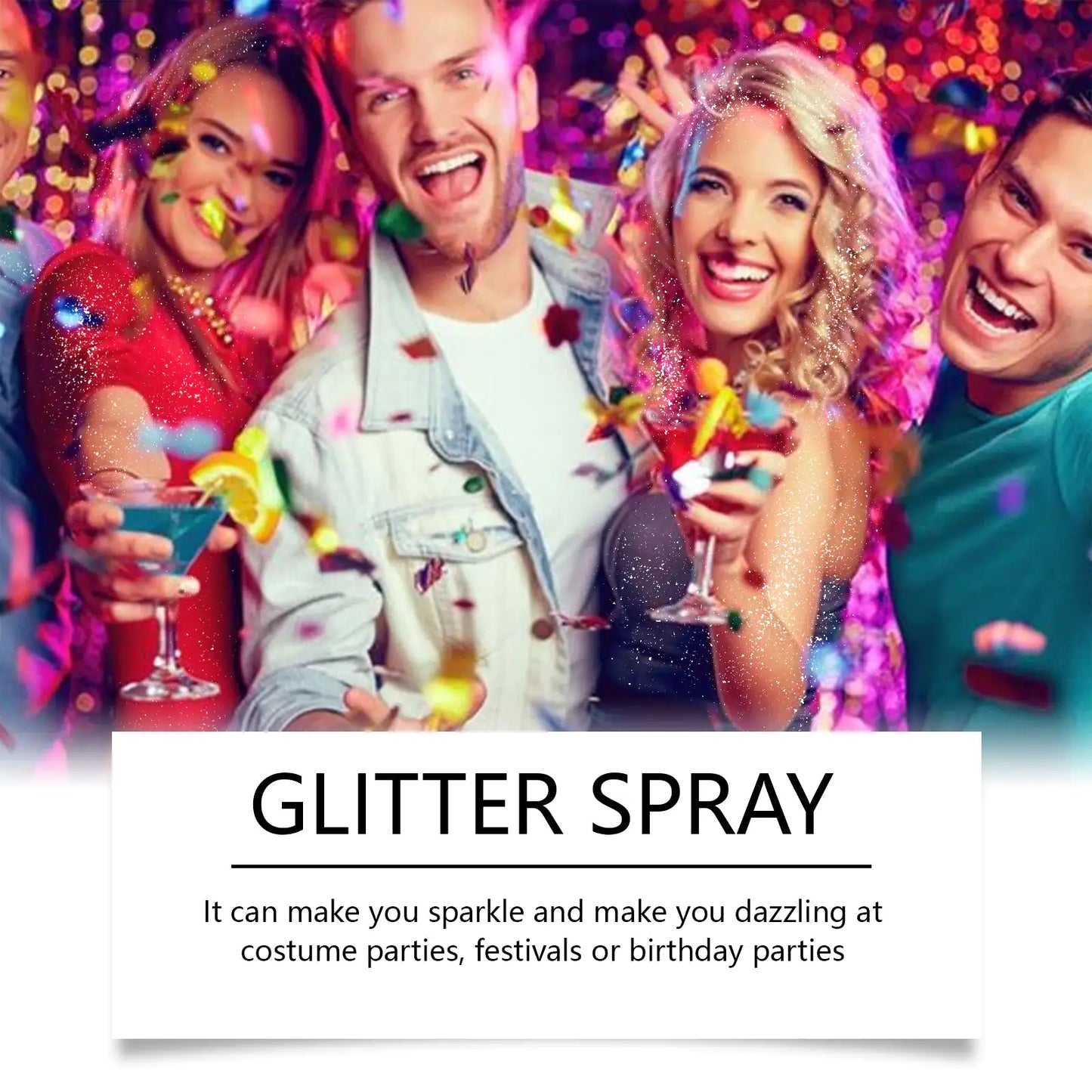 Eelhope Sparkly Glitter Spray, Hair Body Highlight Shimmer Prom Festival Bash Glitter Spray