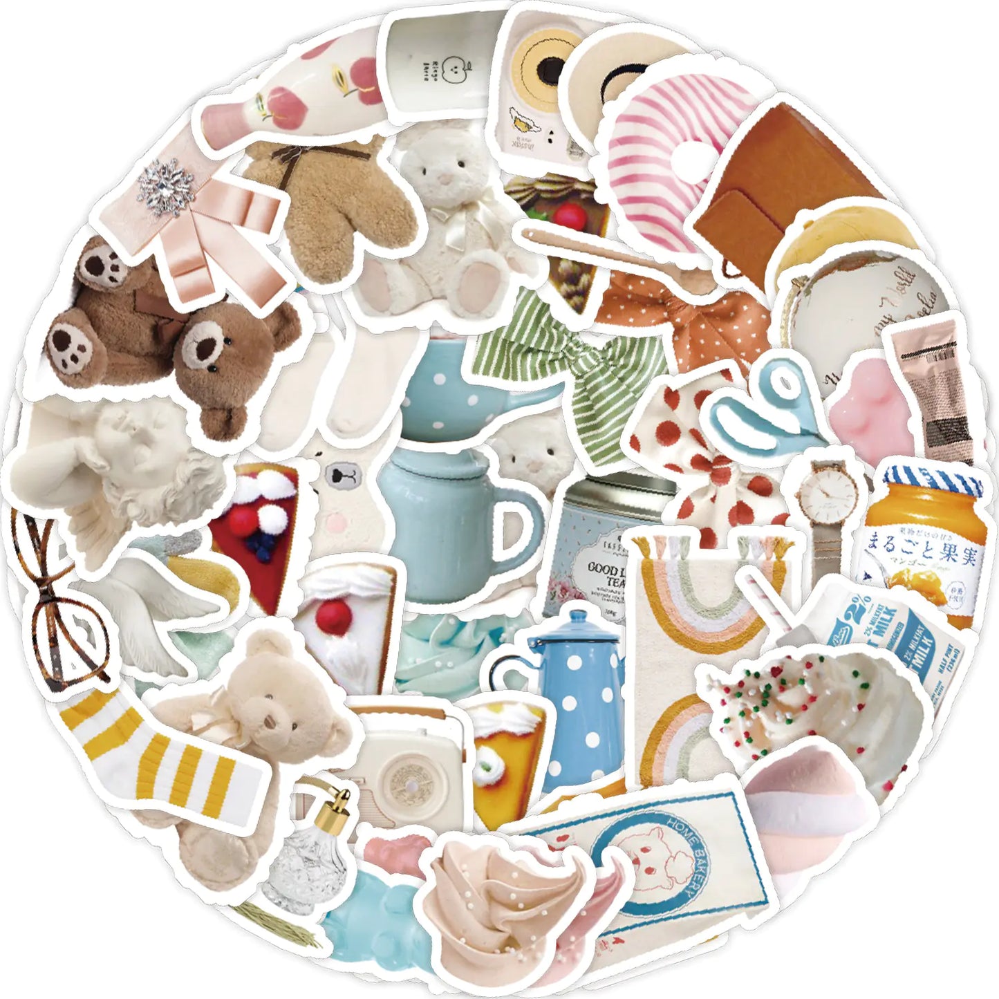 50 PCS Waterproof Bear Notebook Skateboard Stickers