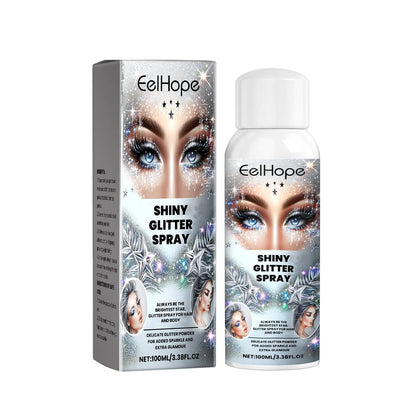 Eelhope Sparkly Glitter Spray, Hair Body Highlight Shimmer Prom Festival Bash Glitter Spray