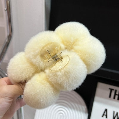 Fluffy Rabbit Hair Clip