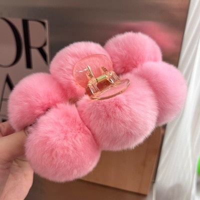 Fluffy Rabbit Hair Clip