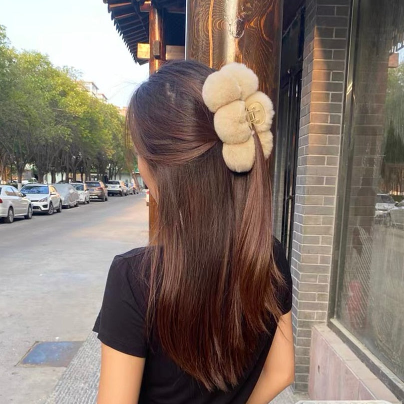 Fluffy Rabbit Hair Clip